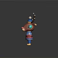 Cute Cartoon Deer Character With Blue Hat Decorative Antlers And Bear Design Jacket Yellow Boots