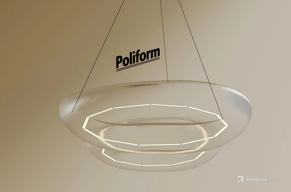 Poliform Modern Transparent Multi Layer Circular Chandelier with Soft Lighting 3d model 