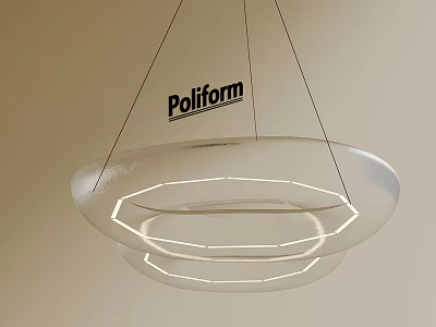 Poliform Modern Transparent Multi Layer Circular Chandelier with Soft Lighting 3d model