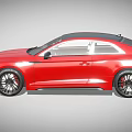 Red Sporty Two Door Coupe With Black Roof UK License Plate And Black Wheels