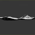 Snowy Mountain Natural Landscape With White Snow Covered Peaks And Rocky Outcrops