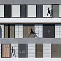 Diverse Entrance Doors In Modern Designs With Wooden And Metal Materials For Buildings