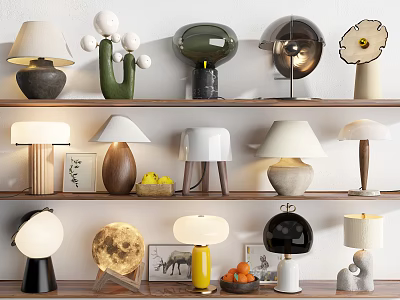 Modern Table Lamp Ancient Table Lamp Antique Table Lamp Combination Retro Table Lamp Glass Table Lamp Reading Lamp 3d model