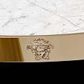 Elegant Modern Luxury Coffee Table Set With Gold Metal Frame And Patterned Marble Top 3d model
