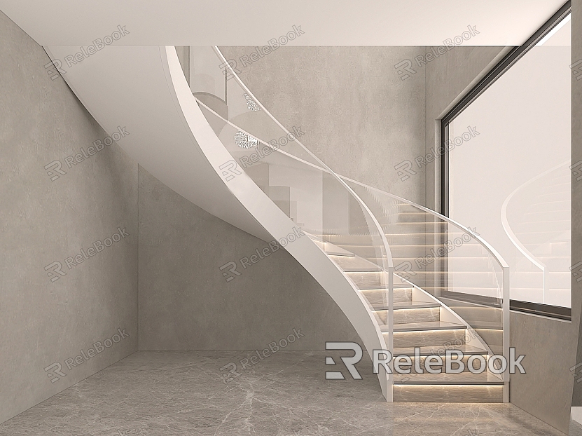 modern revolving staircase model