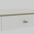 White Nightstand with Single Drawer and Gold Handle Modern Minimalist Design