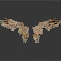 Orange Brown Feather Textured Wing Shaped Home Living Decorative Ornament With Reflection