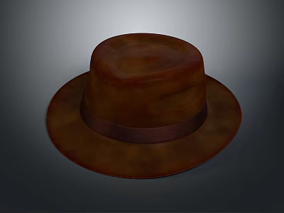 Classic Brown Fedora Hat Featuring Leather Band And Wide Brim Design 3d model Classic Brown Fedora Hat Featuring Leather Band And Wide Brim Design 3d model