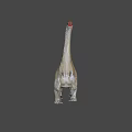 Dinosaur Game Movie Character with Red Head Long Neck and Striped Body