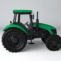 Green Agricultural Tractor Functional Vehicle With Cab And Large Wheels