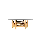 Modern Dining Table With Glass Top And Golden Decorative Chair Legs