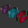 Fashionable Bracelets in Purple Blue Red with Shiny Finish and Metal Clasps