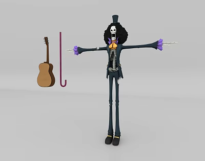 Modern Game Characters Wheelbrook Characters with Musical Instruments 3d model