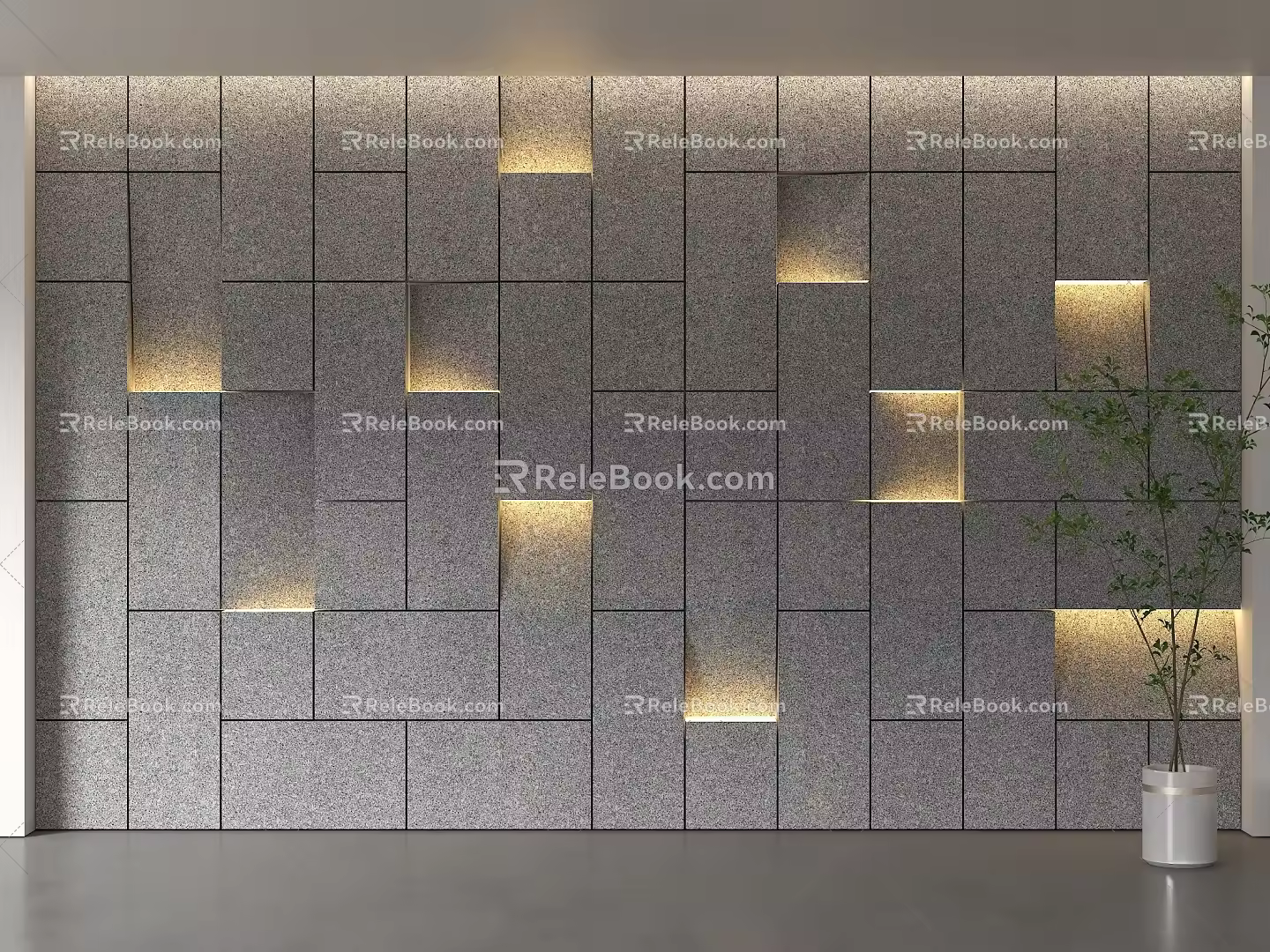 Modern porch background wall stone background wall geometric stone background wall stone gradient background wall rock wall panel random background wall 3d model