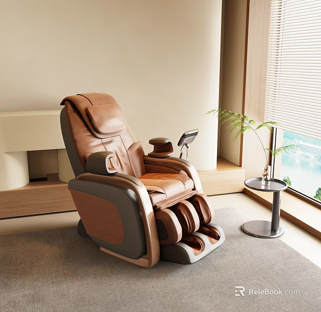 Luxury Massage Chair In Modern Home Interior With Side Table 3d model 