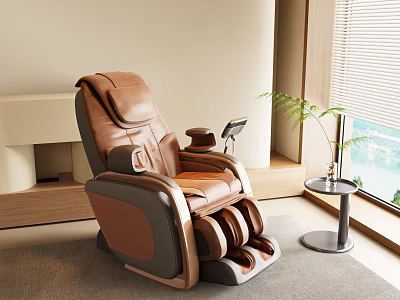 Luxury Massage Chair In Modern Home Interior With Side Table 3d model