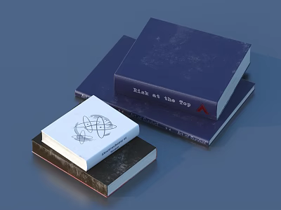 Stacked Books with Flush at the Top Cover and Geometric Pattern Design 3d model