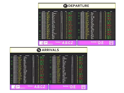 Commercial Flight Information Display Equipment for Airport Departure and Arrivals 3d model