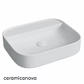 White Square Countertop Wash Basin With Smooth Surface And Modern Design