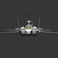 White Fighter Jet Model with Red Star Emblems on Wings and Green Transparent Cockpit