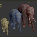 Three Gray Elephants Standing Together In Size Order Small Medium Large
