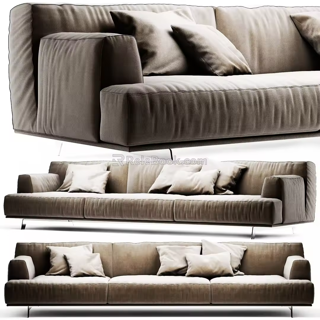 Tribeca modern minimalist fabric multi-person sofa multi-person sofa leisure sofa 3d model