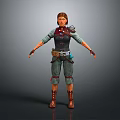 Steampunk Themed Female Character With Mechanical Arm And Leather Outfit
