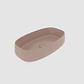 Modern Pink Oval Ceramic Washbasins With Smooth Curved Surface And Stylish Design