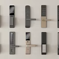 Various Smart Door Lock Designs With Different Styles And Colors On