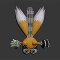 Game And Movie Character Yellow Orange Fox With Blue Eyes White Gloves And Tail