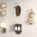 Modern Wall Sconces with Various Shapes Metal Frames and Wooden Accents Soft Lighting