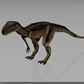 Realistic 3D Dinosaur Character Model With Brown Striped Skin And Standing Pose 3d model
