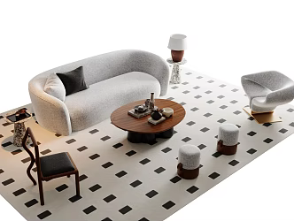 Modern Sofa Tea Combo 3d model