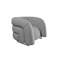 Modern Black Velvet Single Sofa With Curved Backrest Armrests And Unique Design 3d model