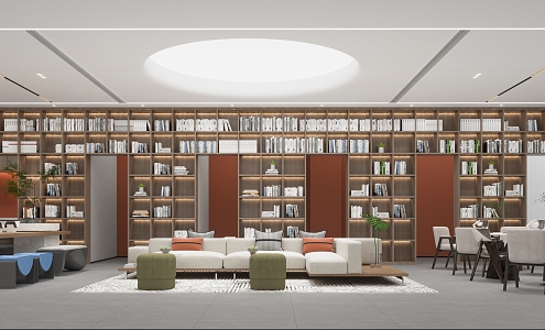 Modern Book Bar Book Bar Leisure Area 3d model