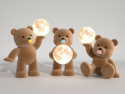 Baby Bear Lunar Table Lamp 3d model