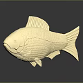 Golden Fish Decorative Sculpture With Textured Scales And Shiny Metallic Finish