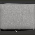 Light Gray Fabric Storage Ottoman With Upholstered Top And Wooden Legs