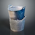 Heavy Duty Stacked Metal Buckets With Textured Surface For Industrial Storage Use