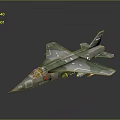 3D Camouflage Fighter Jet Model With Missiles Under Wings And Gray Background Reflection