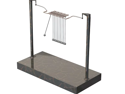 Modern Decorative Ornament Set With Metal Stand Marble Base And Hanging Bars 3d model