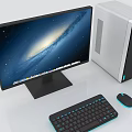 Modern Desktop Computer Setup With Monitor Keyboard Mouse And Tower 3d model