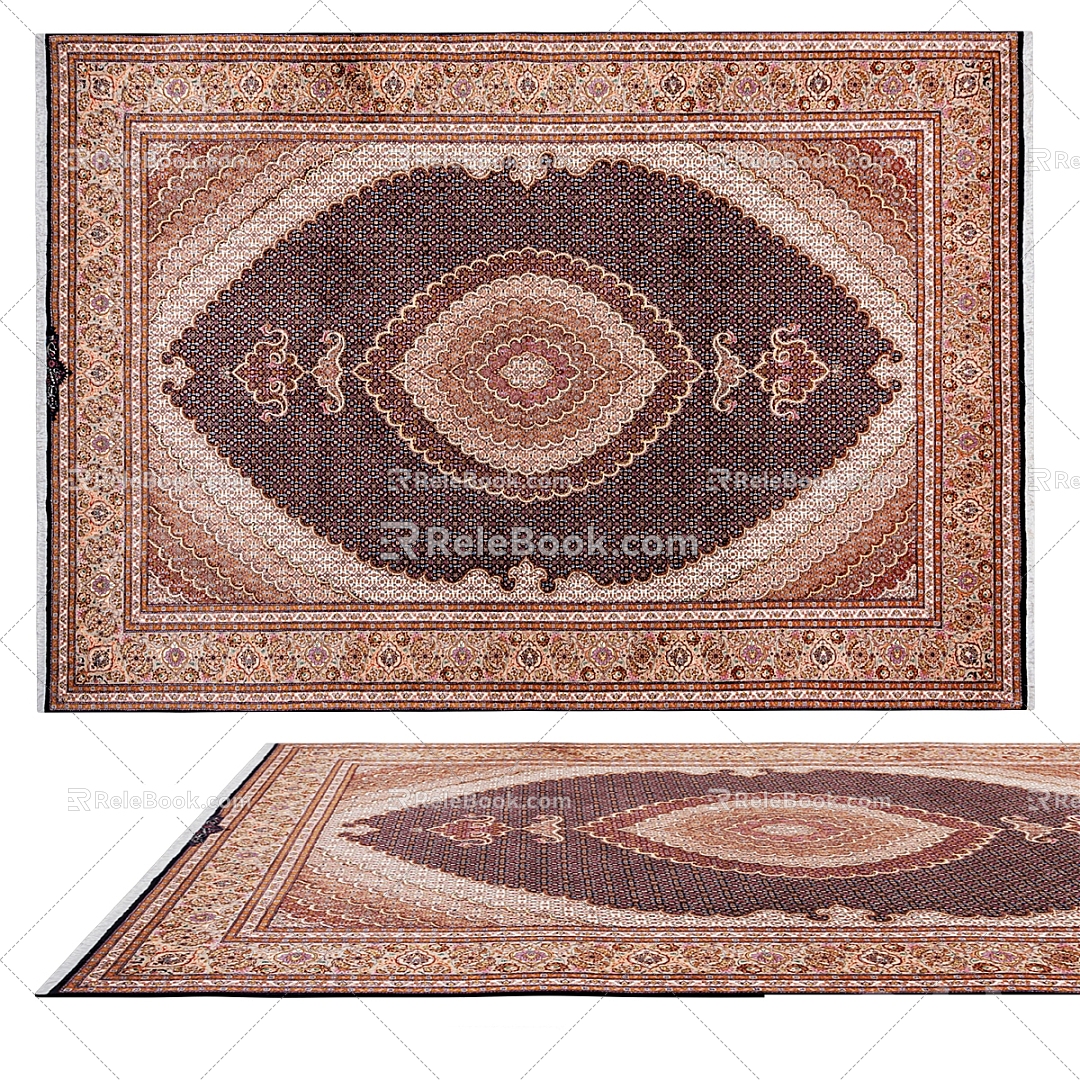 American Style Simple Pattern Carpet 3d model