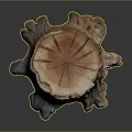 Natural Wooden Tree Stump Stool With Rough Texture And Decorative Base