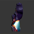 Mythical Female Character With Snake Like Purple Hair And Colorful Ornamental Attire Sculpture