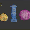 Colorful And White Yarn Balls With Wooden Spool On Black Surface