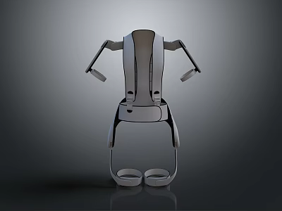 Modern Gray Daily Living Product With Shoulder Straps And Supportive Structure Design 3d model