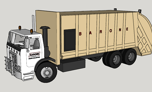 Modern garbage truck 3d model