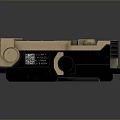 Khaki And Black Tactical Weapon Device With Buttons Knobs And QR Code