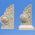 Ancient Architecture Decorative Stone Carvings With Intricate Floral Motifs And Scroll Patterns